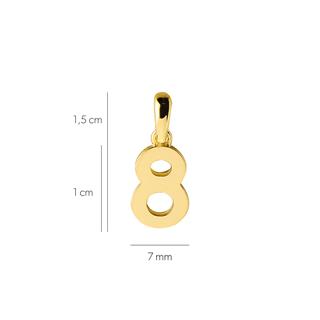 14 Ayar Sekiz Rakamı Altın Kolye Ucu
