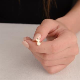 14 Ayar Altın Ananas Küpe