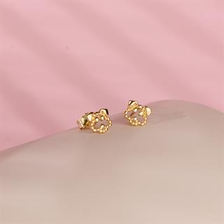 14 Ayar Altın Köpekçik Küpe