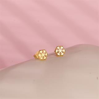 14 Ayar Altın Kar Tanesi Küpe