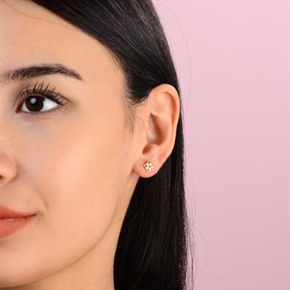 14 Ayar Altın Yıldız Küpe