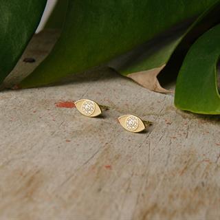 14 Ayar Altın Göz Şans Küpe