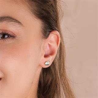 14 Ayar Altın Panda Çocuk  Küpe