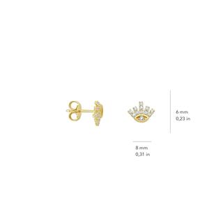 14 Ayar Altın Göz Şans Küpe