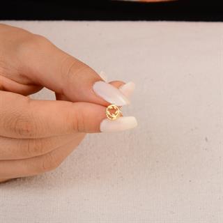 14 Ayar Altın Yapraklı Küpe