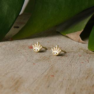 14 Ayar Altın Göz Şans Küpe