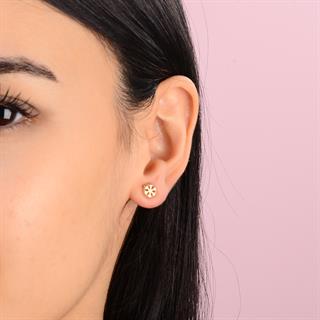 14 Ayar Altın Kar Tanesi Küpe