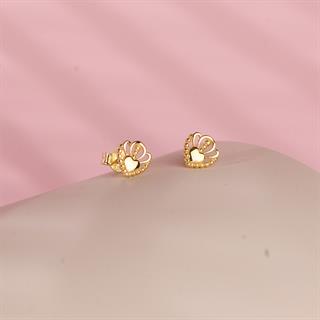 14 Ayar Altın Deniz Kabuğu Küpe