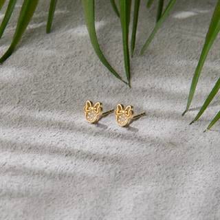 14 Ayar Altın Çocuk Minnie Mouse Küpe