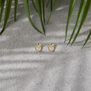 14 Ayar Altın Noktalı Elma Küpe