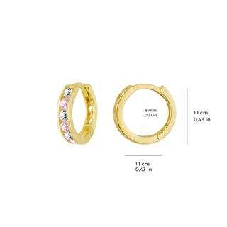 8 Ayar Altın Taşlı Halka Çocuk Küpesi