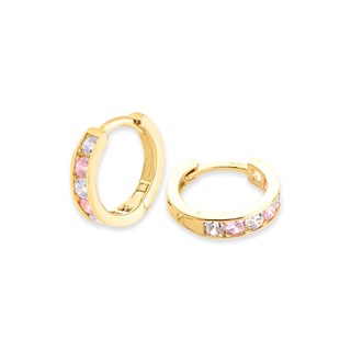 8 Ayar Altın Taşlı Halka Çocuk Küpesi