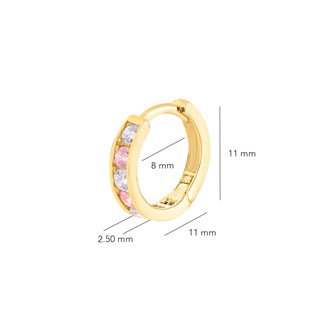 8 Ayar Altın Taşlı Halka Çocuk Küpesi