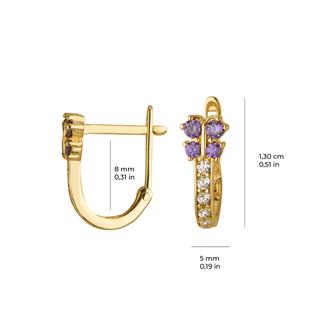 14 Ayar Altın Taşlı Kelebek Halka Küpe