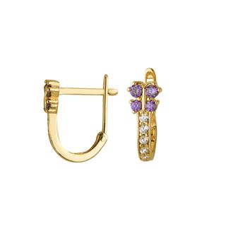 14 Ayar Altın Taşlı Kelebek Halka Küpe