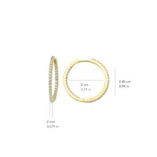 14 Ayar Taşlı Modern Halka Altın Küpe