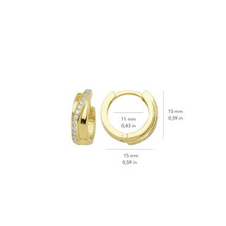 14 Ayar Taşlı Halka Altın Küpe