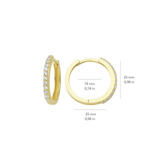 14 Ayar Taşlı Halka Altın Küpe