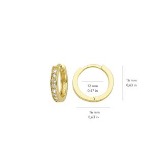 14 Ayar Taşlı Klasik Halka Altın Küpe