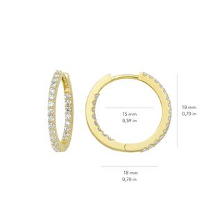 14 Ayar Taşlı Modern Halka Altın Küpe