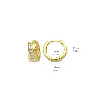 14 Ayar Taşlı Modern Halka Altın Küpe