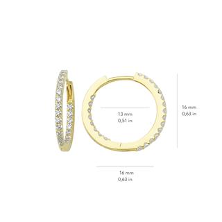 14 Ayar Taşlı Zarif Halka Altın Küpe