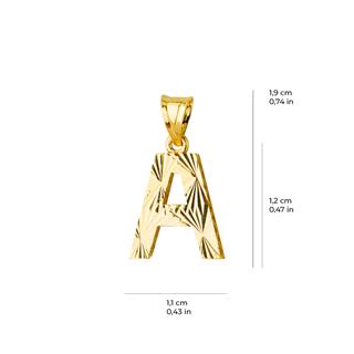 14 Ayar Altın A Harfi Kolye Ucu