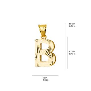 14 Ayar Altın B Harfi Kolye Ucu
