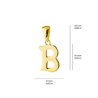 14 Ayar Altın B Harfi Kolye Ucu