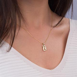 14 Ayar Altın B Harfi Kolye Ucu