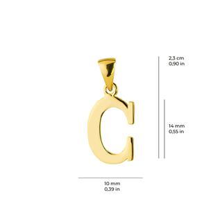 14 Ayar Altın C Harfi Kolye Ucu
