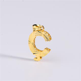 14 Ayar Altın Ç Harfi Kolye Ucu
