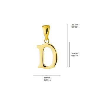 14 Ayar Altın D Harfi Kolye Ucu