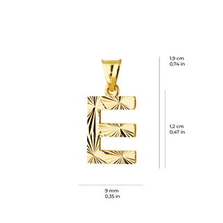 14 Ayar Altın E Harfi Kolye Ucu