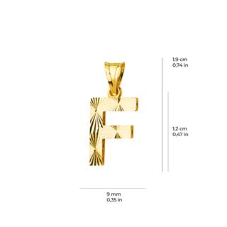 14 Ayar Altın F Harfi Kolye Ucu