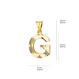 14 Ayar Altın G Harfi Kolye Ucu
