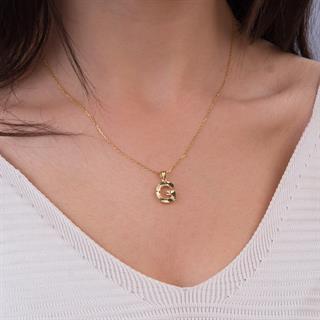 14 Ayar Altın G Harfi Kolye Ucu