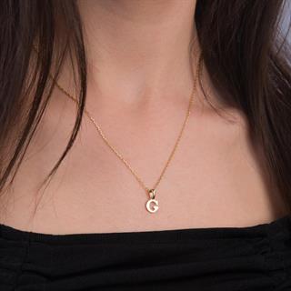 14 Ayar Altın G Harfi Kolye Ucu