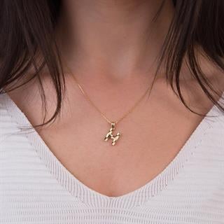 14 Ayar Altın H Harfi Kolye Ucu