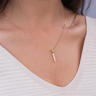 14 Ayar Altın İ Harfi Kolye Ucu