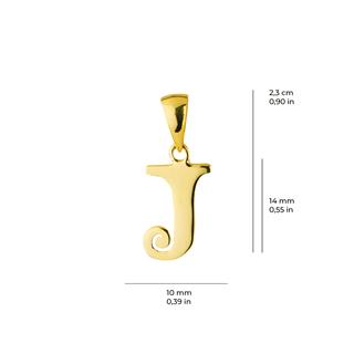 14 Ayar Altın J Harfi Kolye Ucu