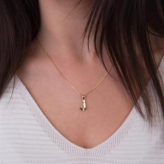 14 Ayar Altın J Harfi Kolye Ucu