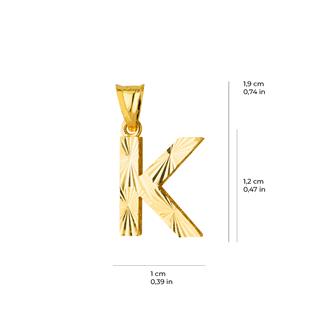 14 Ayar Altın K Harfi Kolye Ucu