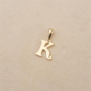 14 Ayar Altın K Harfi Kolye Ucu