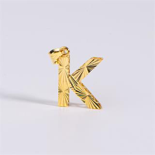 14 Ayar Altın K Harfi Kolye Ucu