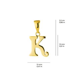 14 Ayar Altın K Harfi Kolye Ucu