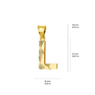 14 Ayar Altın L Harfi Kolye Ucu