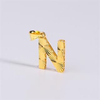 14 Ayar Altın N Harfi Kolye Ucu