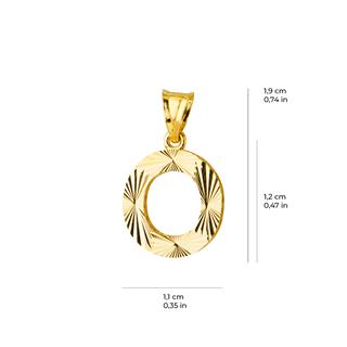 14 Ayar Altın O Harfi Kolye Ucu