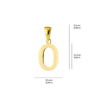 14 Ayar Altın O Harfi Kolye Ucu